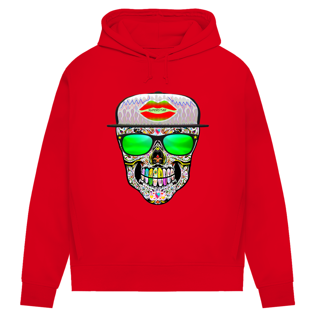 Damen Premium Bio Hoodie Totenkopf Superstar