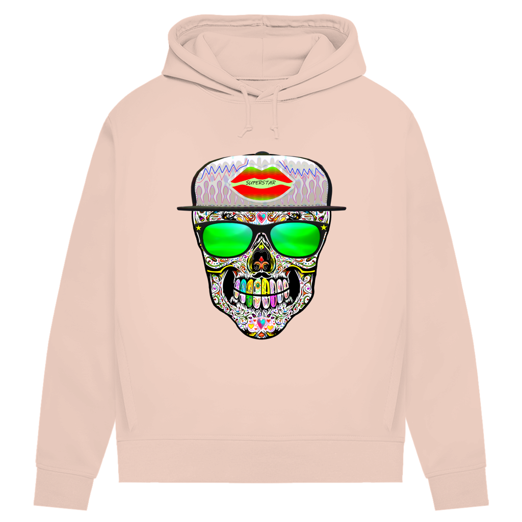 Damen Premium Bio Hoodie Totenkopf Superstar