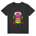 Herren Premium Bio V-Neck T-Shirt Monkey Superstar with Sunglasses
