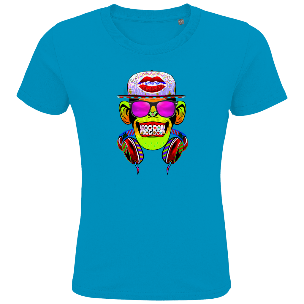 Kids Premium Bio T-Shirt Monkey Superstar with Sunglasses