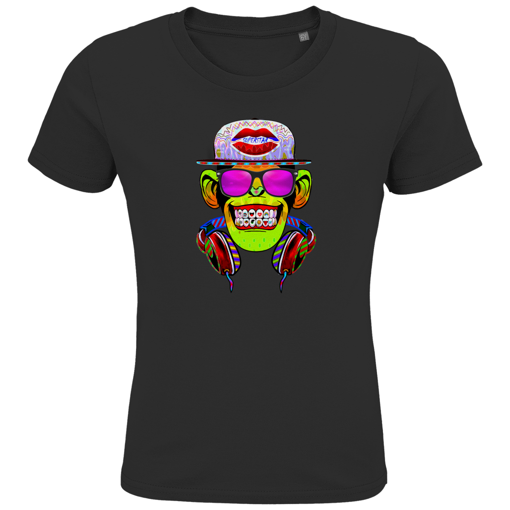 Kids Premium Bio T-Shirt Monkey Superstar with Sunglasses