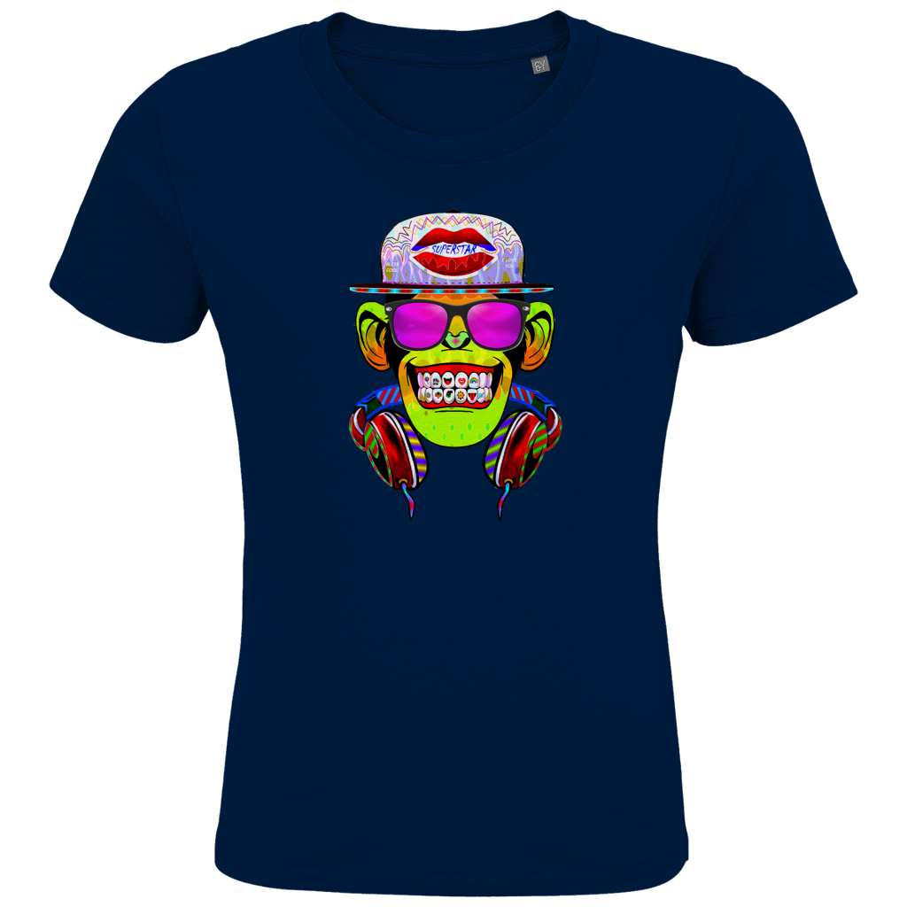 Kids Premium Bio T-Shirt Monkey Superstar with Sunglasses