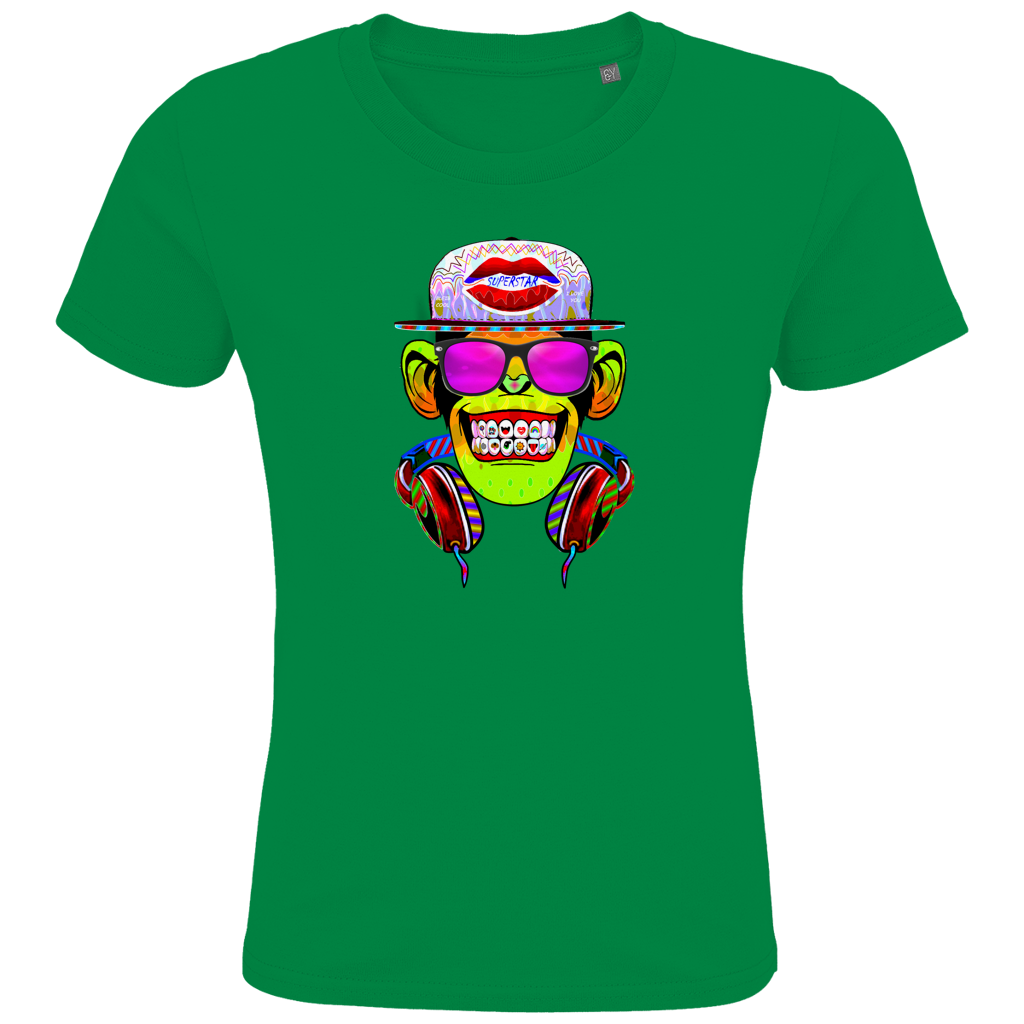 Kids Premium Bio T-Shirt Monkey Superstar with Sunglasses