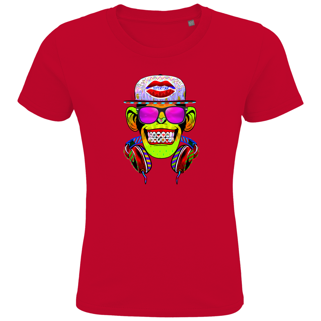 Kids Premium Bio T-Shirt Monkey Superstar with Sunglasses