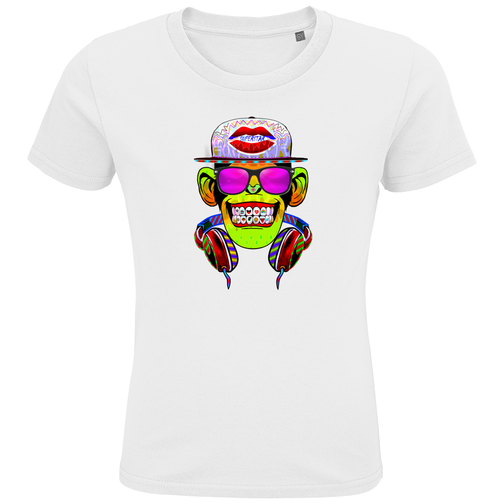 Kids Premium Bio T-Shirt Monkey Superstar with Sunglasses