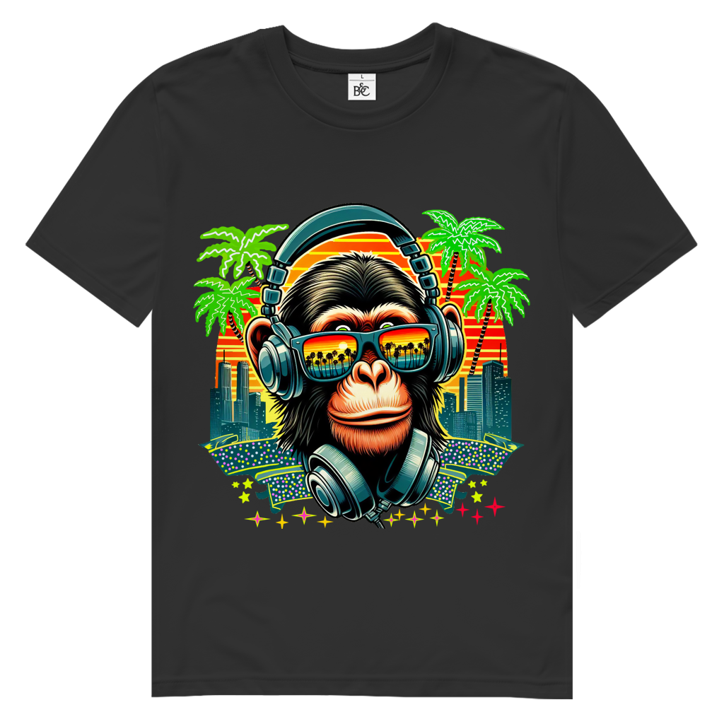 Herren Premium Bio T-Shirt Monkey with Headset