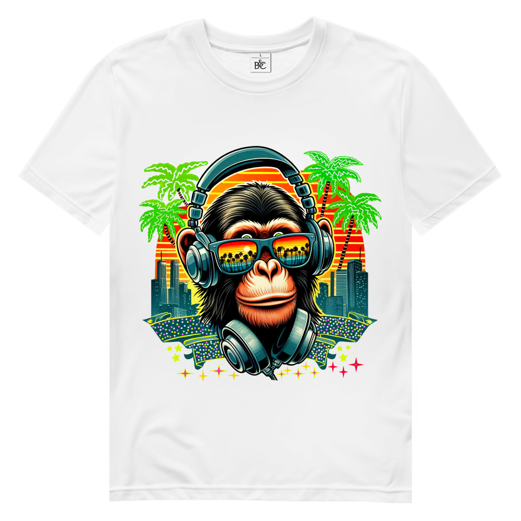 Herren Premium Bio T-Shirt Monkey with Headset
