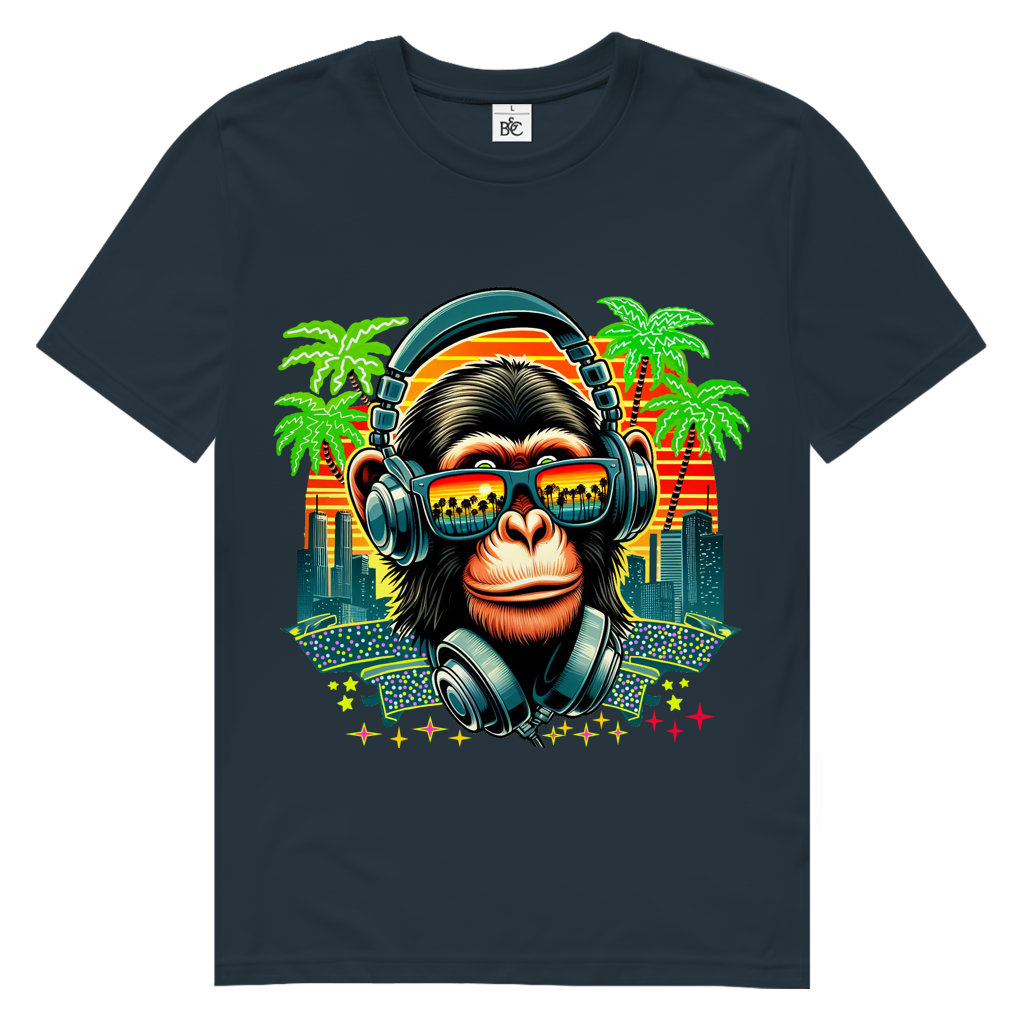 Herren Premium Bio T-Shirt Monkey with Headset