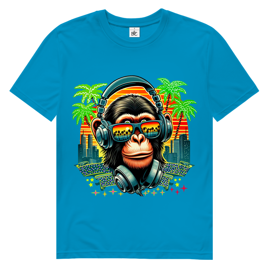 Herren Premium Bio T-Shirt Monkey with Headset