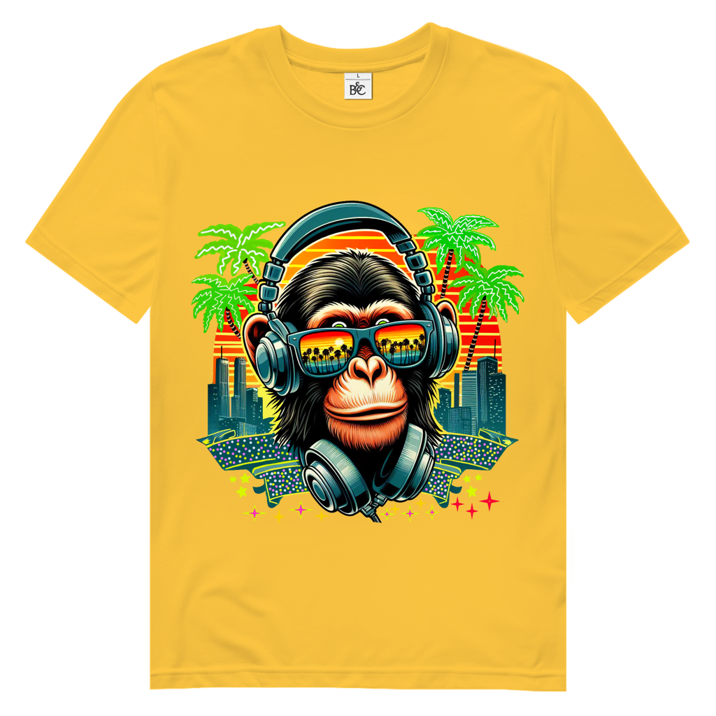 Herren Premium Bio T-Shirt Monkey with Headset