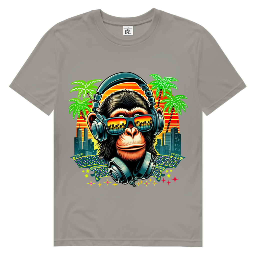 Herren Premium Bio T-Shirt Monkey with Headset