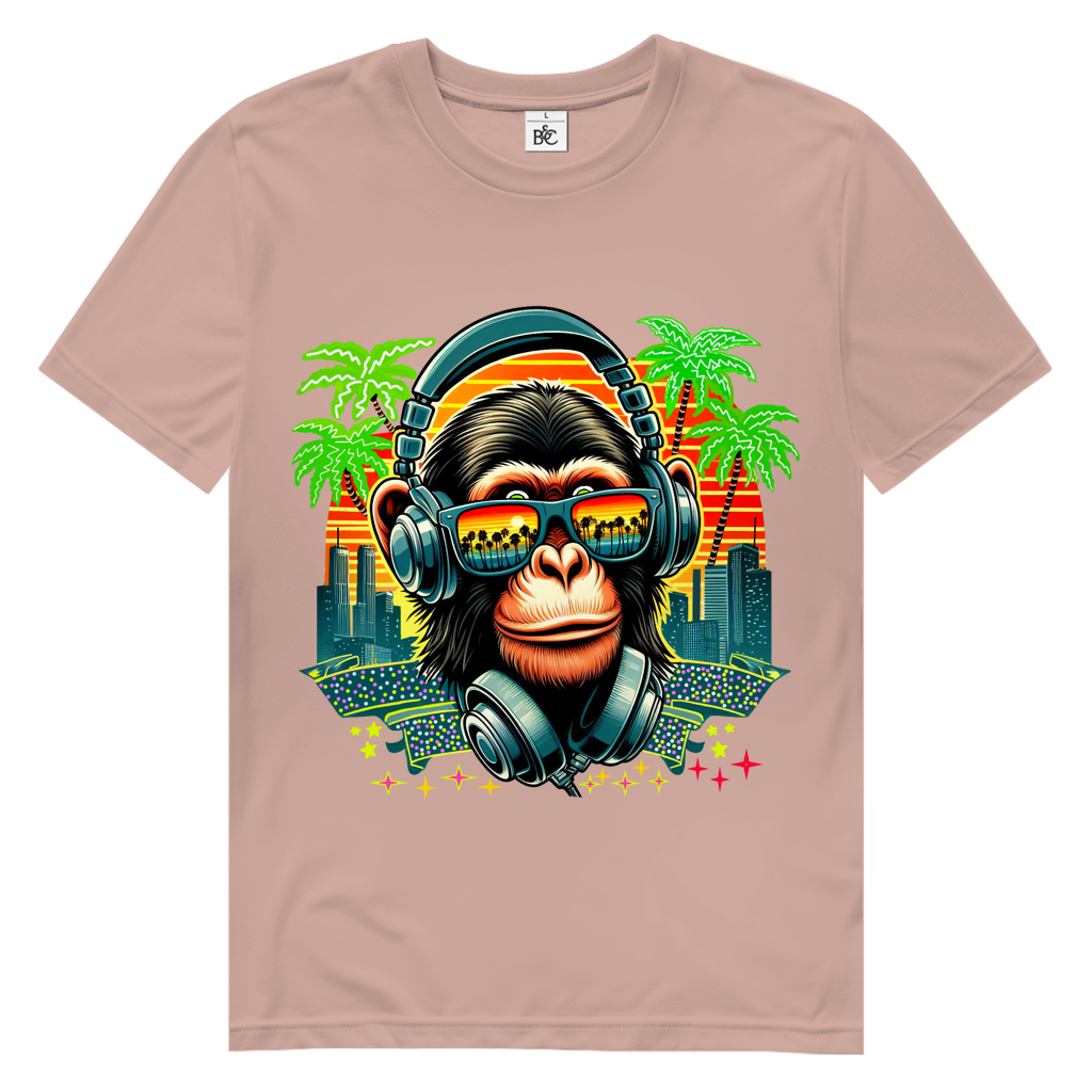 Herren Premium Bio T-Shirt Monkey with Headset