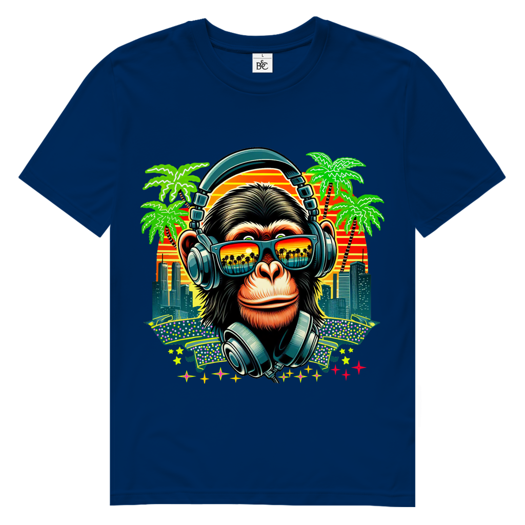 Herren Premium Bio T-Shirt Monkey with Headset