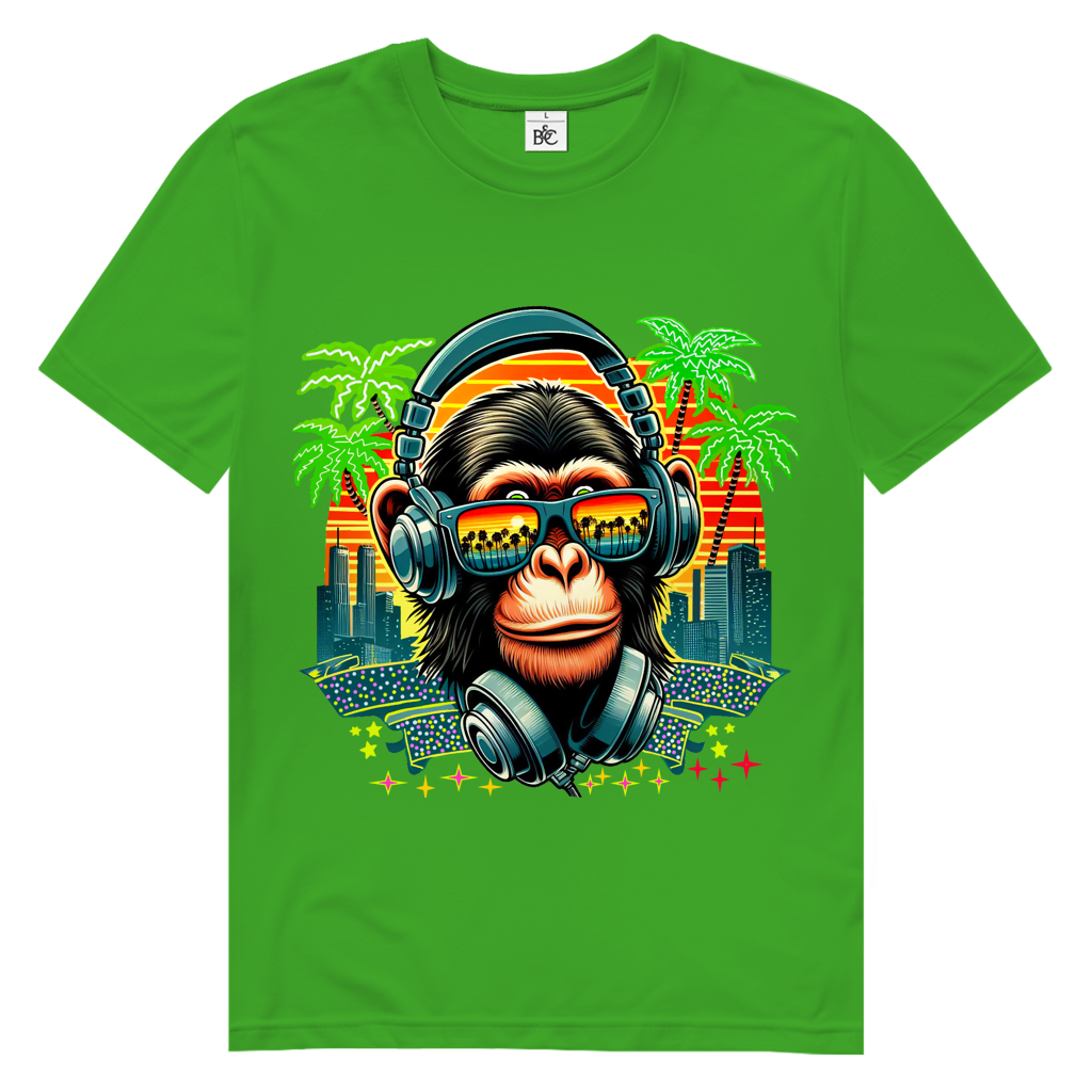 Herren Premium Bio T-Shirt Monkey with Headset