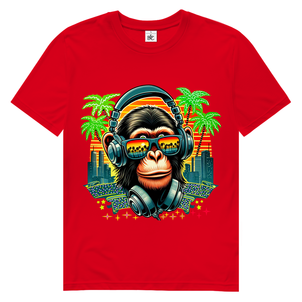 Herren Premium Bio T-Shirt Monkey with Headset
