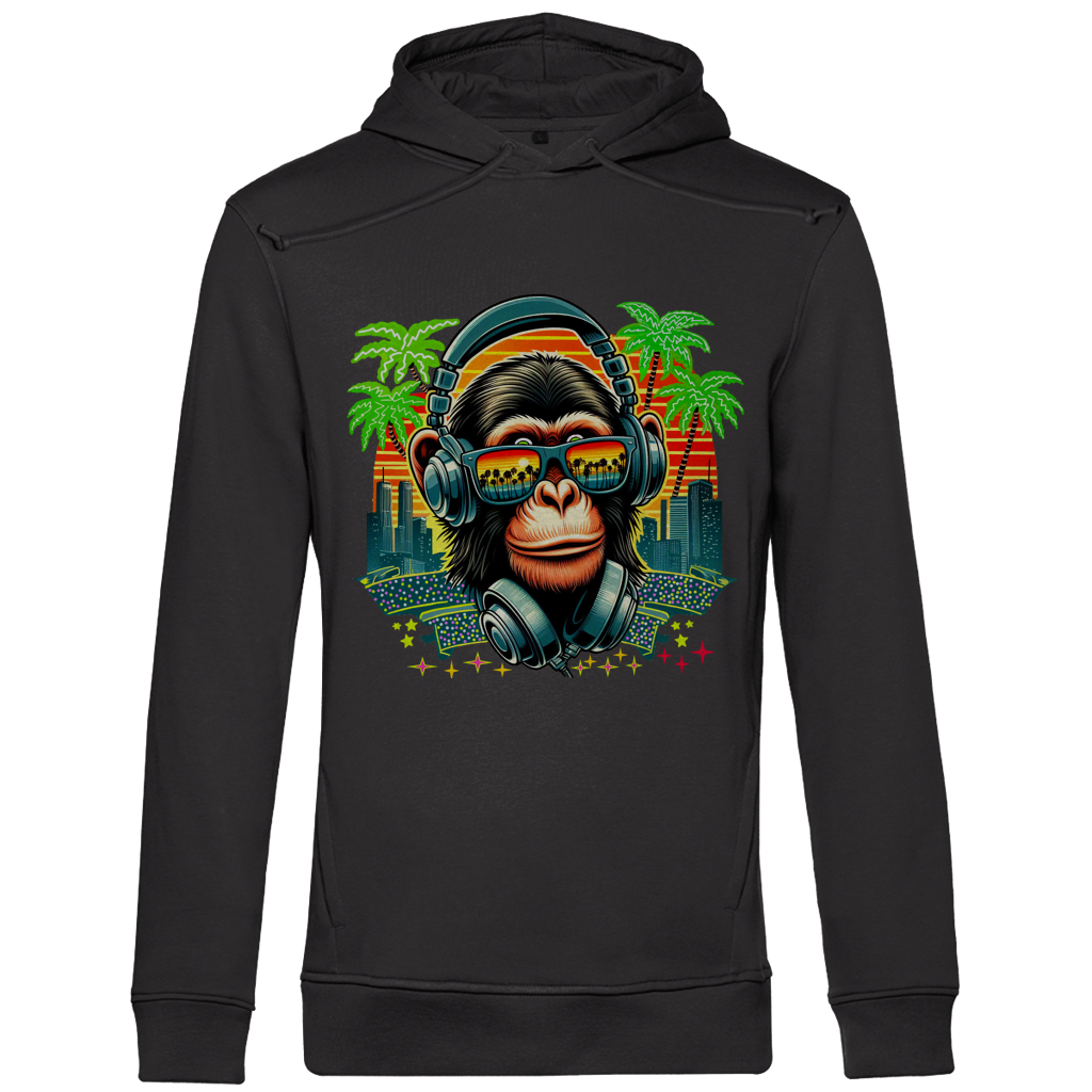 Herren Premium Bio Hoodie Monkey with Headset