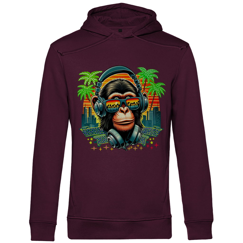 Herren Premium Bio Hoodie Monkey with Headset