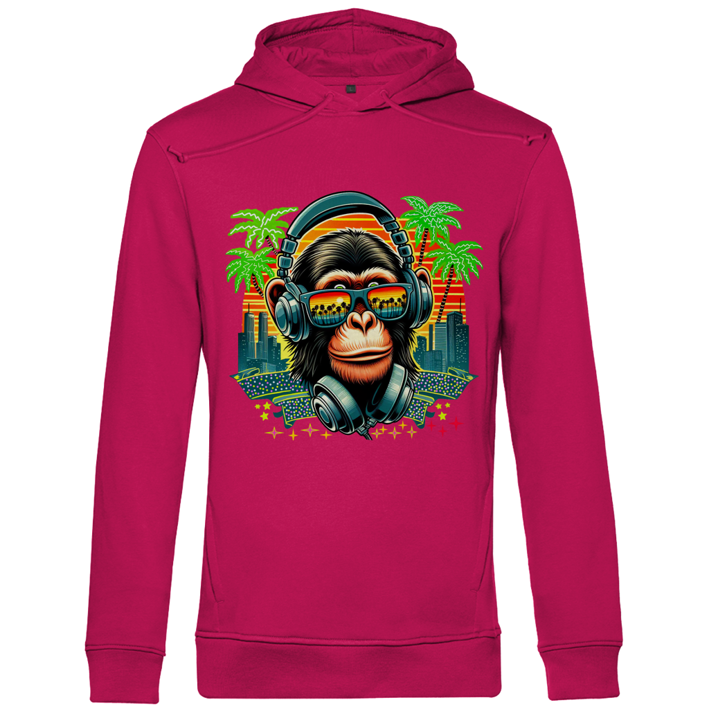 Herren Premium Bio Hoodie Monkey with Headset