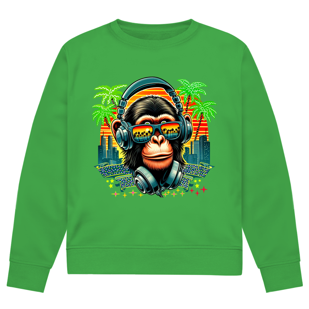 Herren Premium Bio Sweatshirt Monkey with Headset