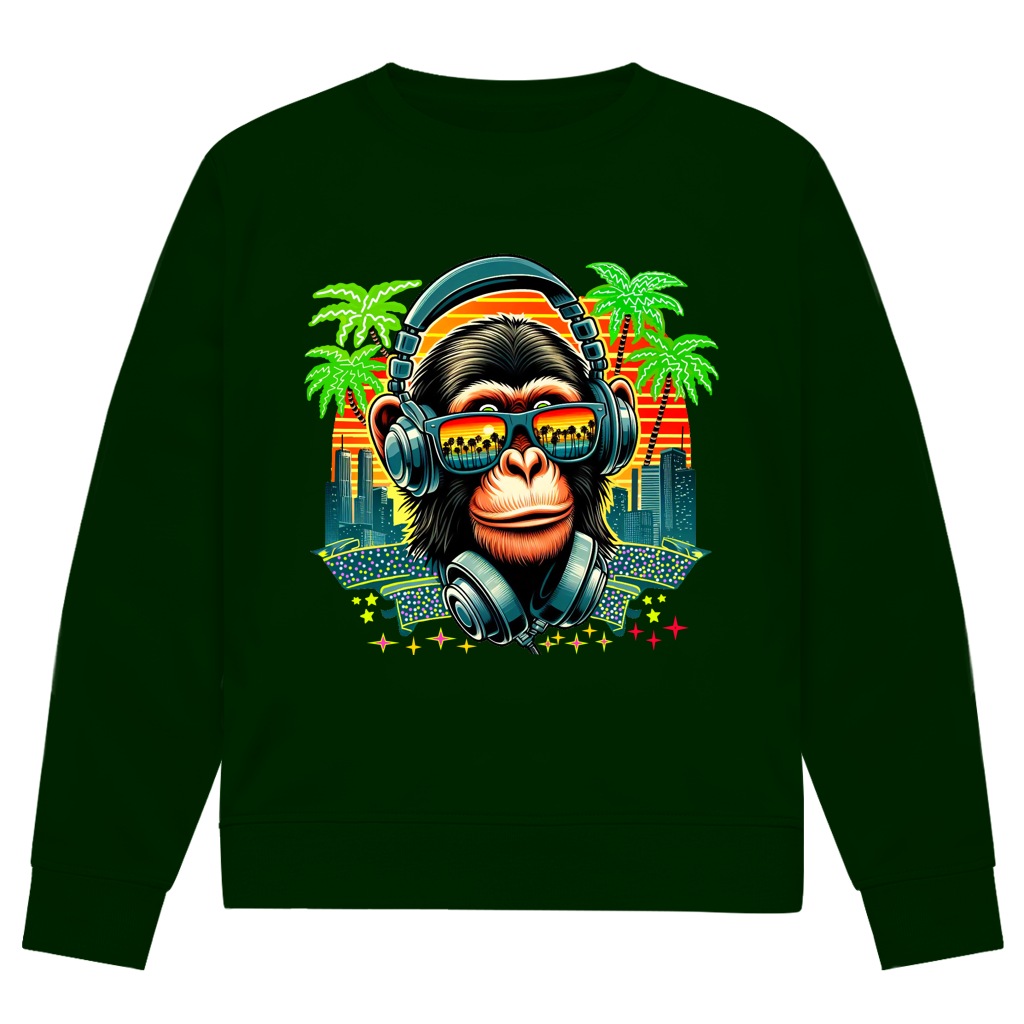 Herren Premium Bio Sweatshirt Monkey with Headset