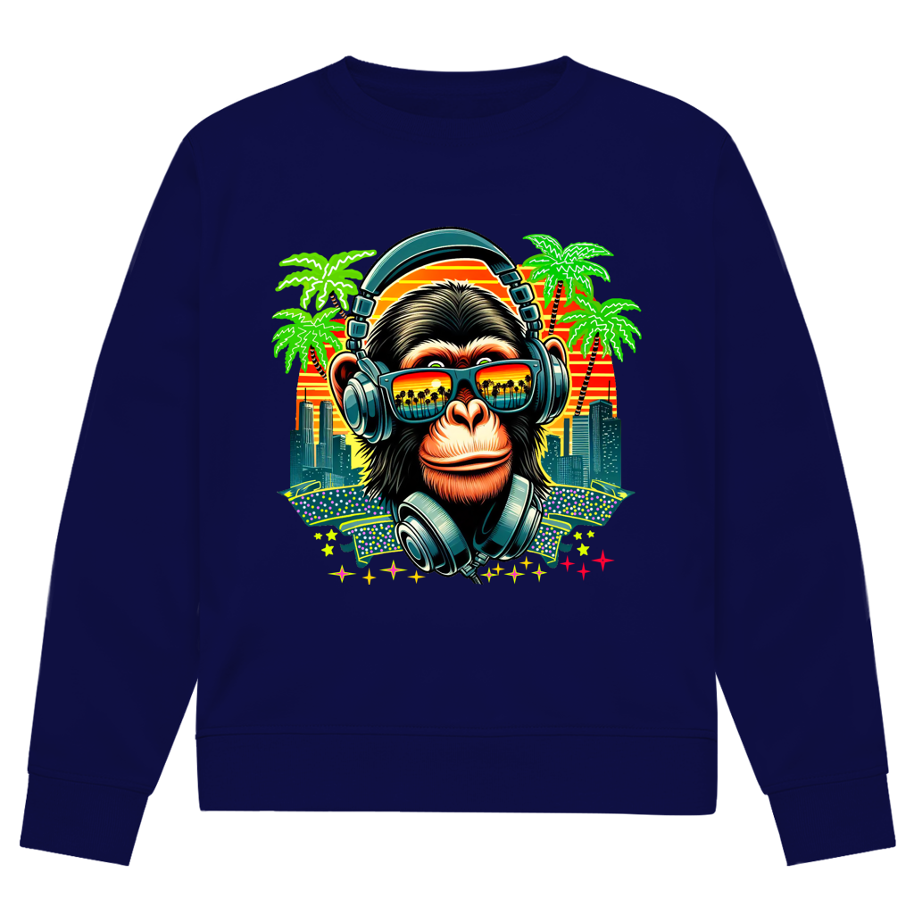 Herren Premium Bio Sweatshirt Monkey with Headset