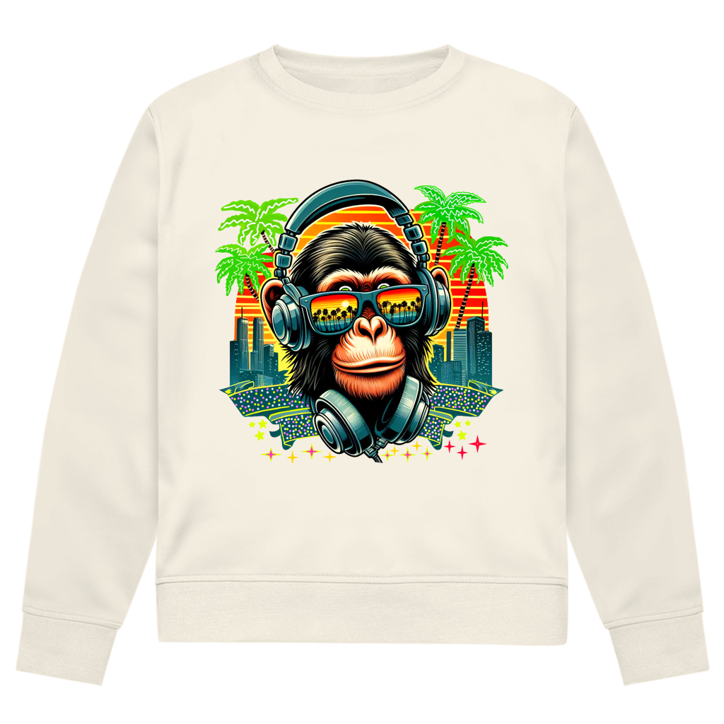 Herren Premium Bio Sweatshirt Monkey with Headset