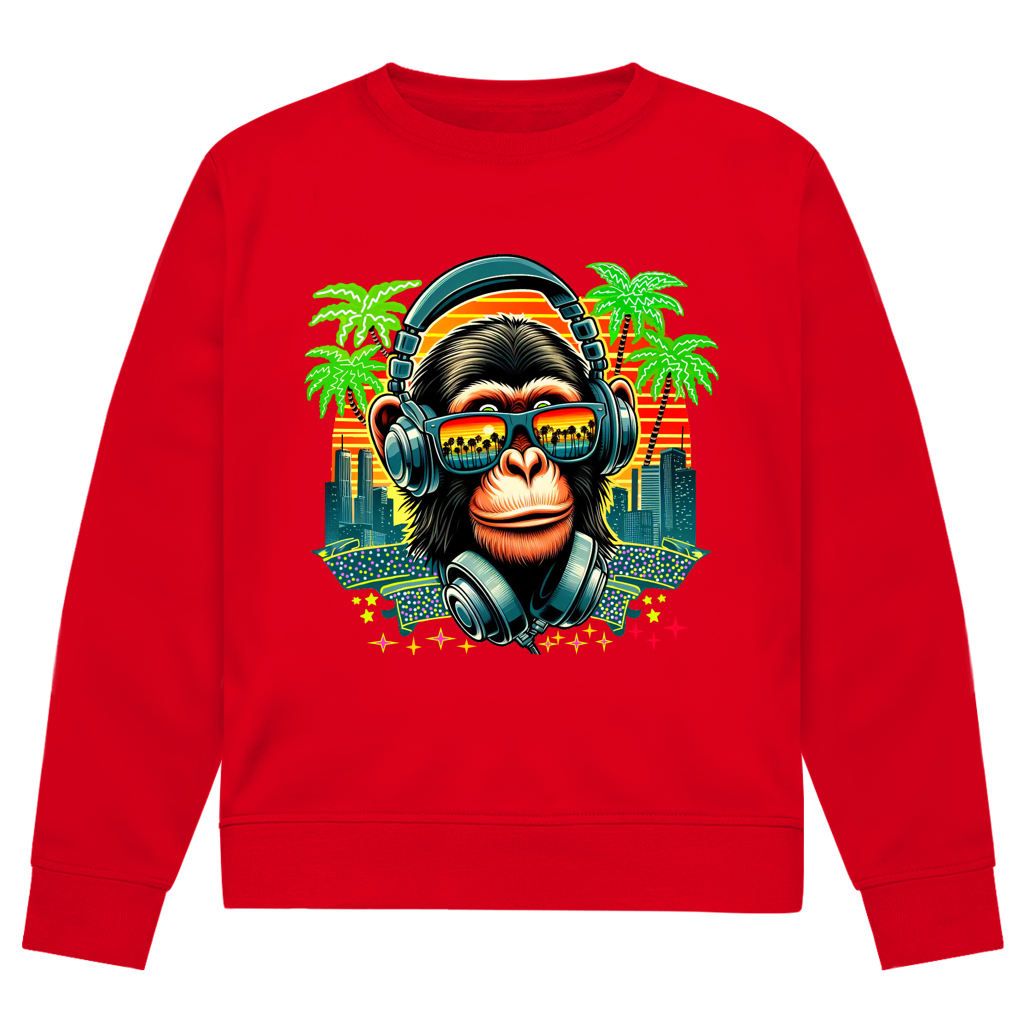 Herren Premium Bio Sweatshirt Monkey with Headset