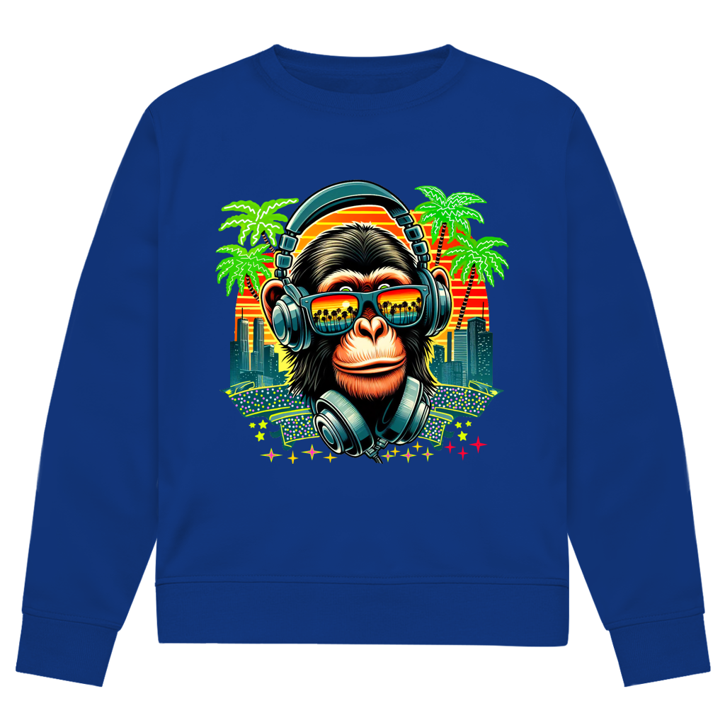 Herren Premium Bio Sweatshirt Monkey with Headset