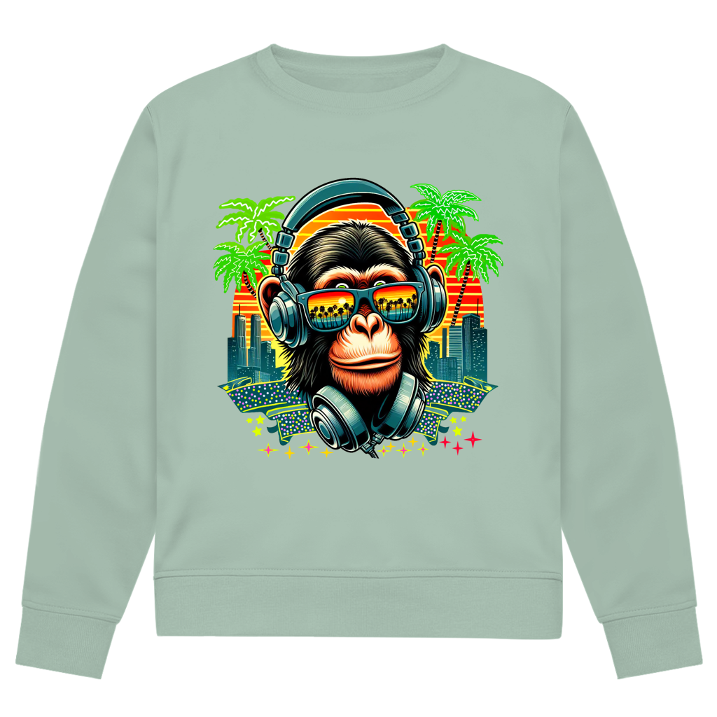 Herren Premium Bio Sweatshirt Monkey with Headset