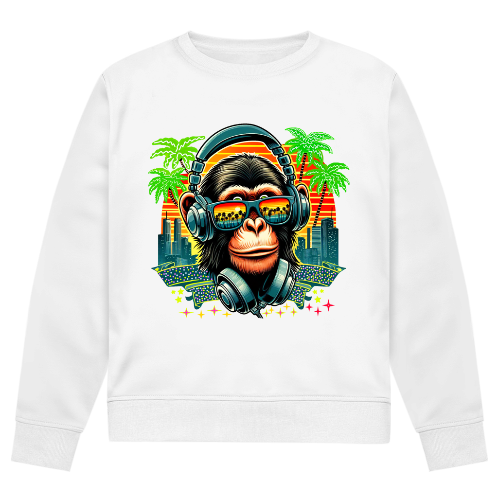 Herren Premium Bio Sweatshirt Monkey with Headset