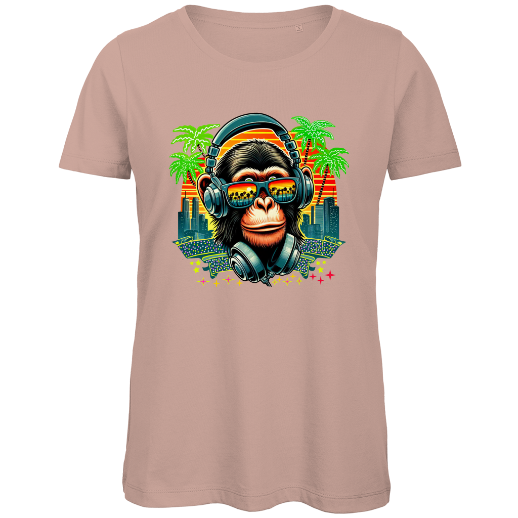 Damen Premium Bio T-Shirt Monkey with Headset