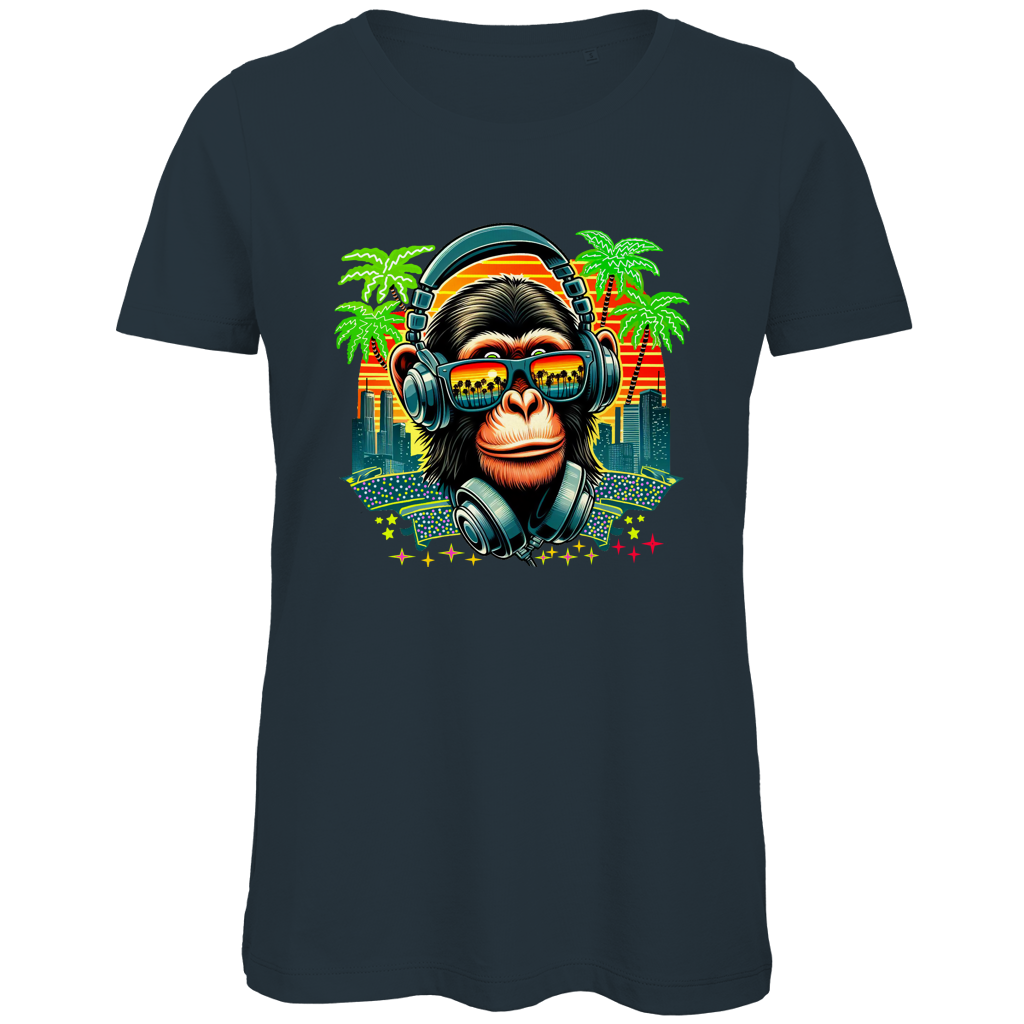 Damen Premium Bio T-Shirt Monkey with Headset