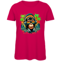Damen Premium Bio T-Shirt Monkey with Headset
