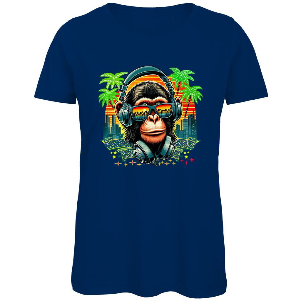 Damen Premium Bio T-Shirt Monkey with Headset