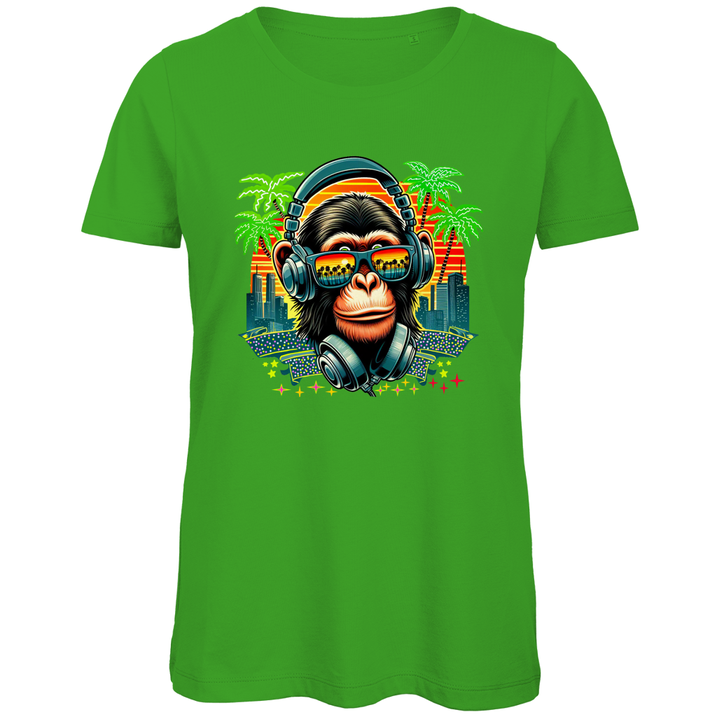Damen Premium Bio T-Shirt Monkey with Headset