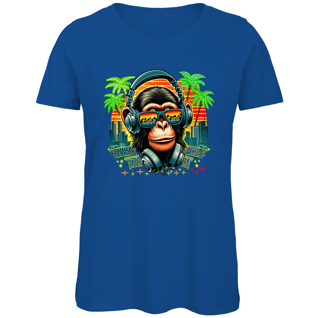 Damen Premium Bio T-Shirt Monkey with Headset