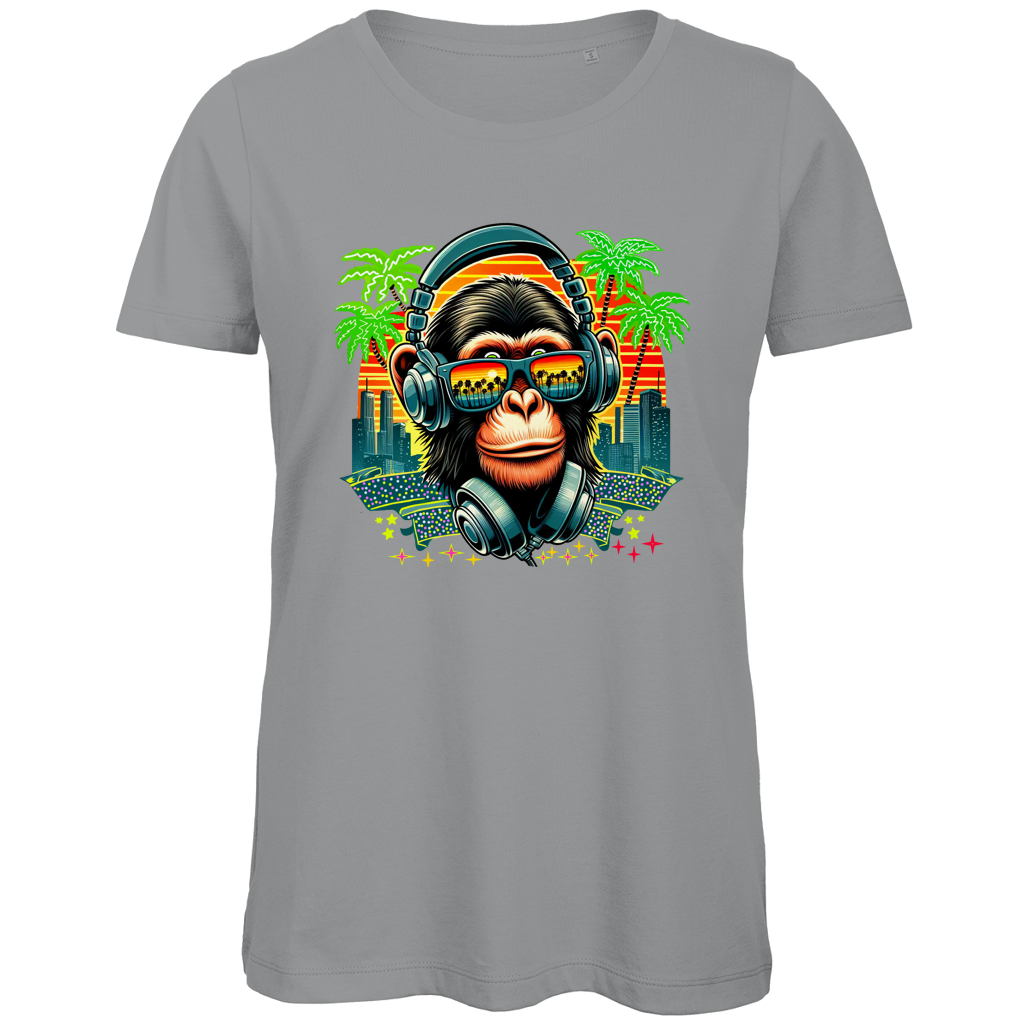 Damen Premium Bio T-Shirt Monkey with Headset