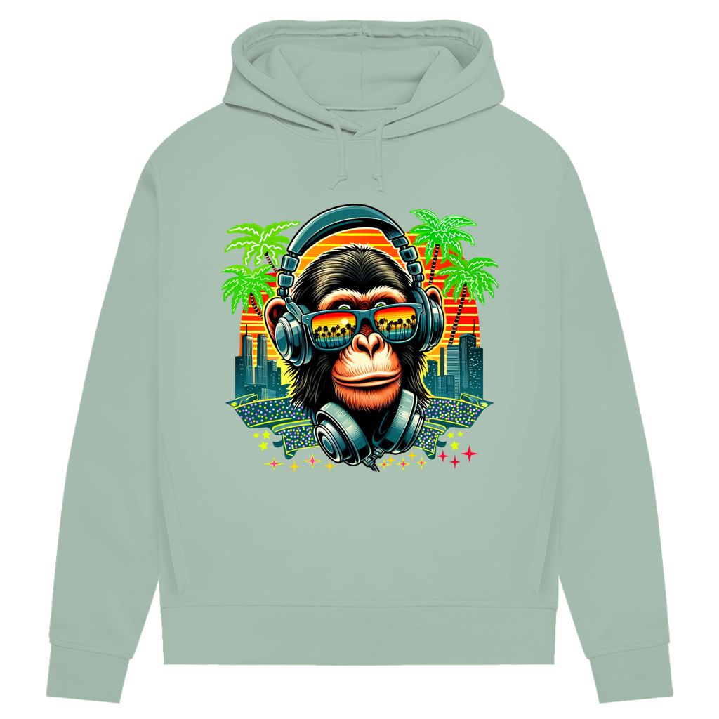 Damen Premium Bio Hoodie Monkey with Headset