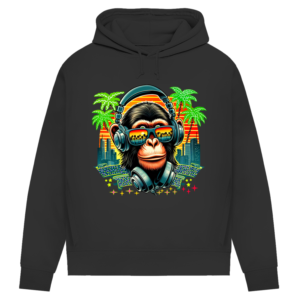 Damen Premium Bio Hoodie Monkey with Headset