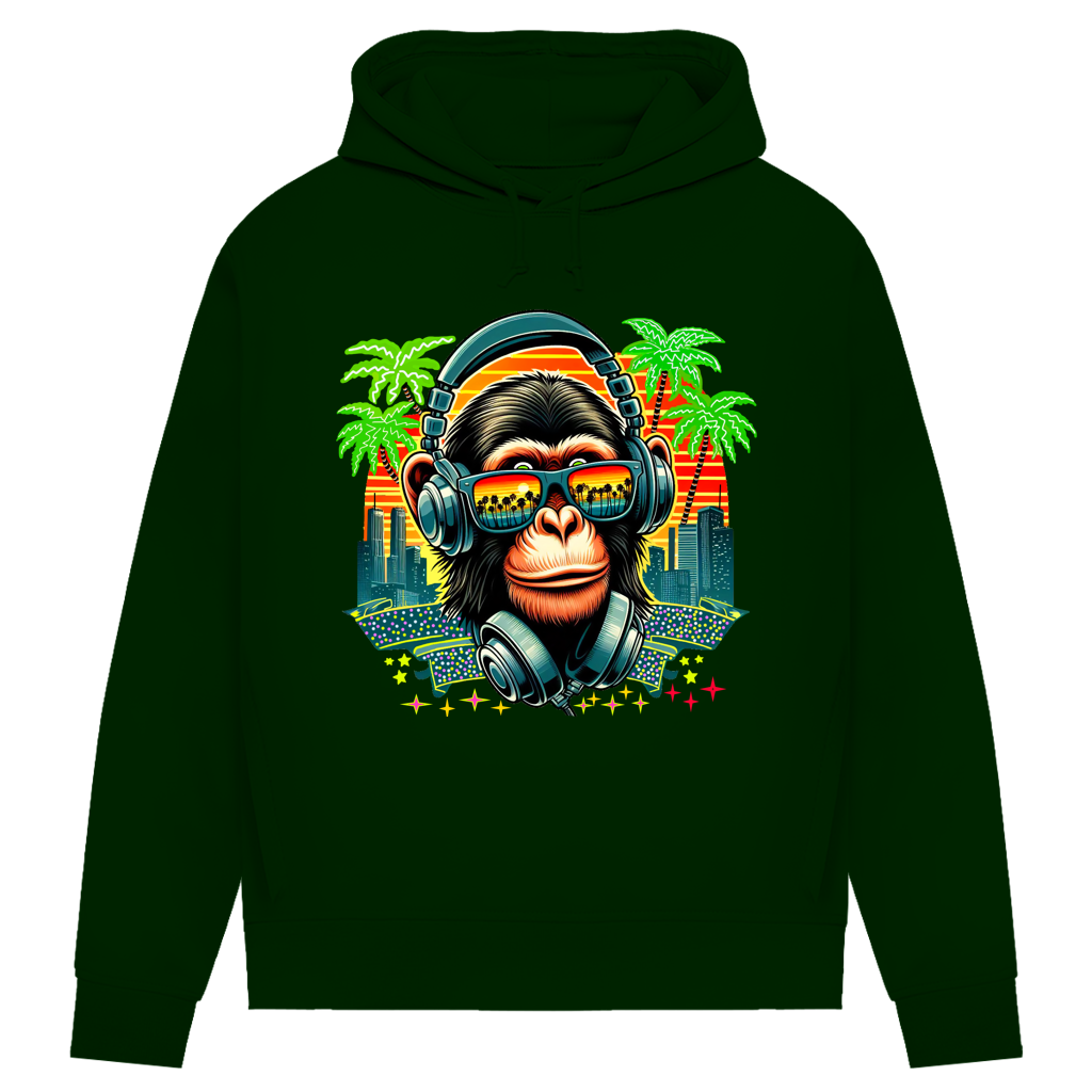 Damen Premium Bio Hoodie Monkey with Headset