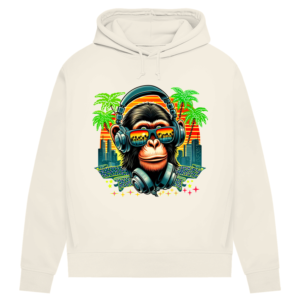 Damen Premium Bio Hoodie Monkey with Headset