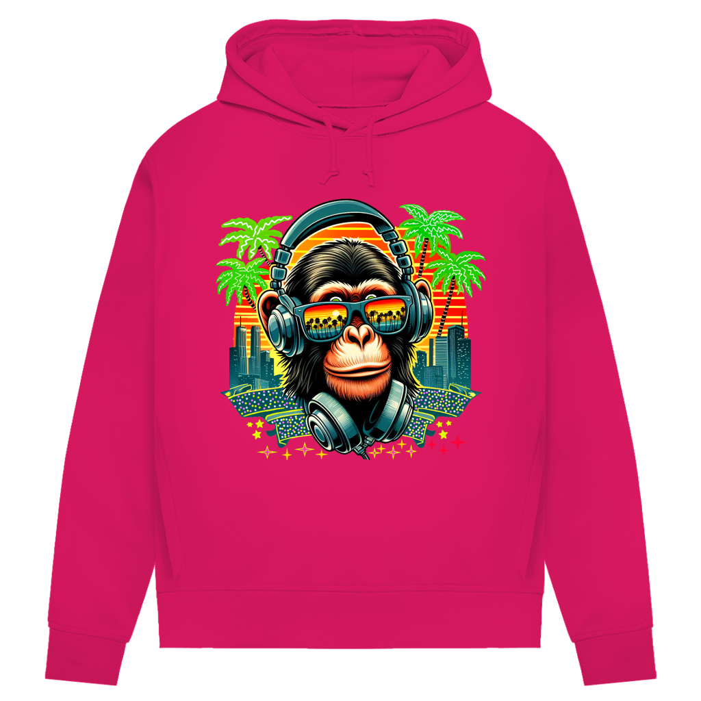 Damen Premium Bio Hoodie Monkey with Headset