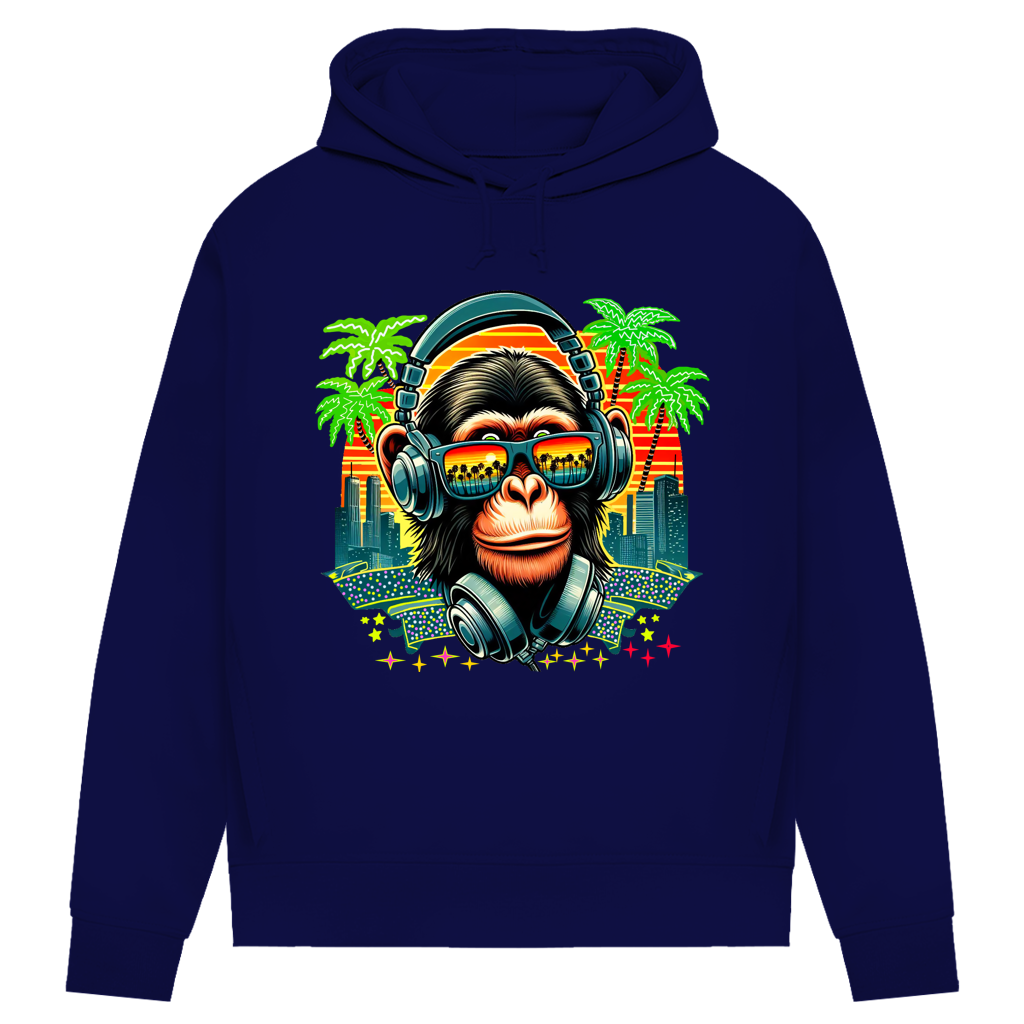 Damen Premium Bio Hoodie Monkey with Headset