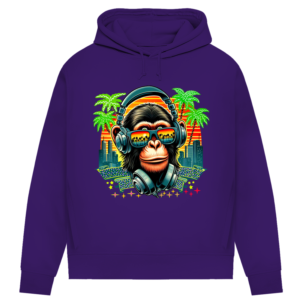 Damen Premium Bio Hoodie Monkey with Headset