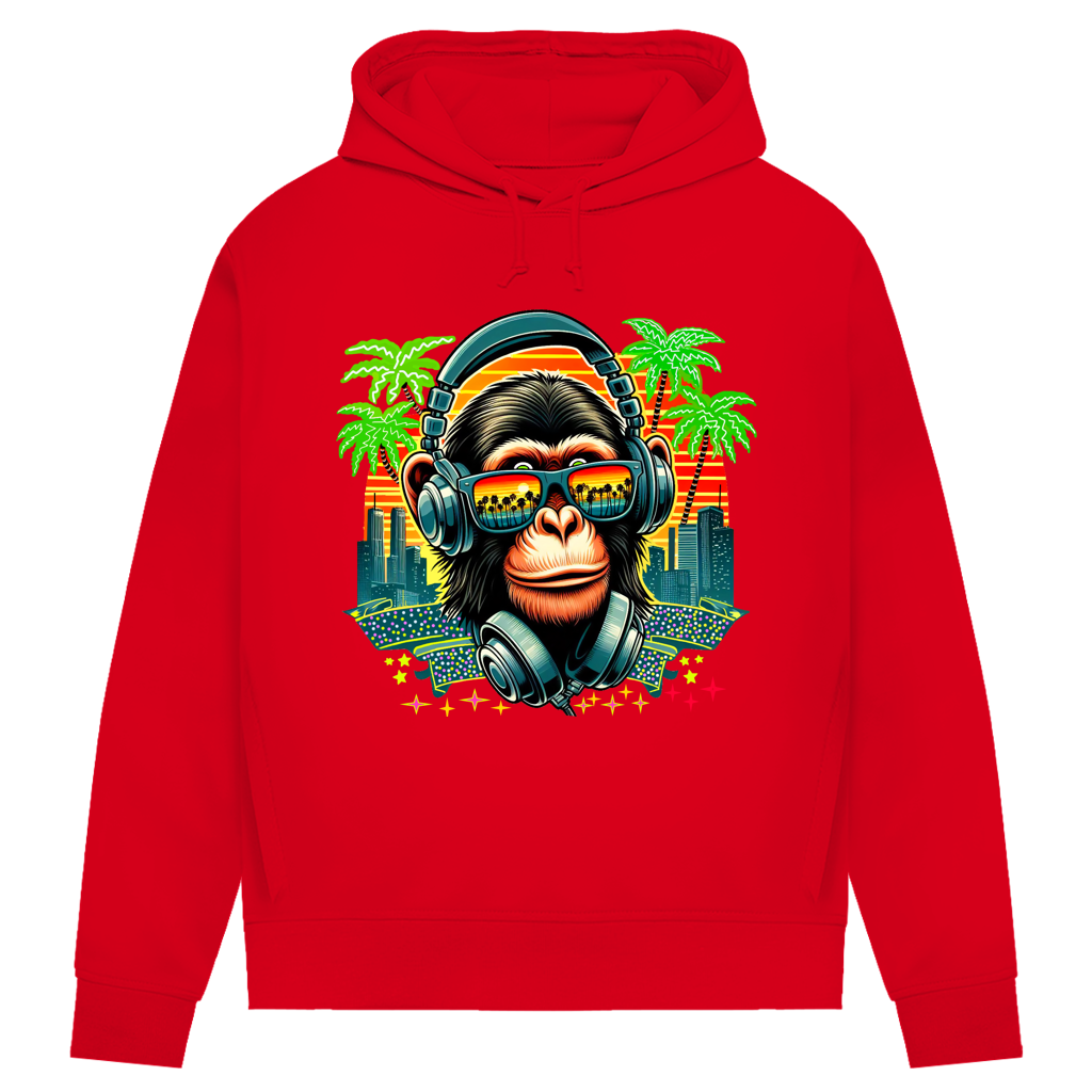 Damen Premium Bio Hoodie Monkey with Headset