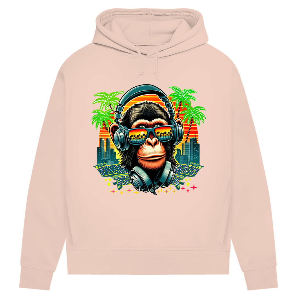 Damen Premium Bio Hoodie Monkey with Headset