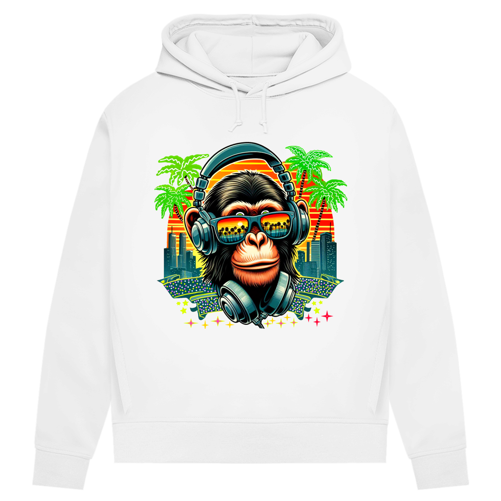 Damen Premium Bio Hoodie Monkey with Headset