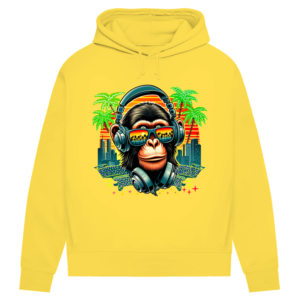 Damen Premium Bio Hoodie Monkey with Headset