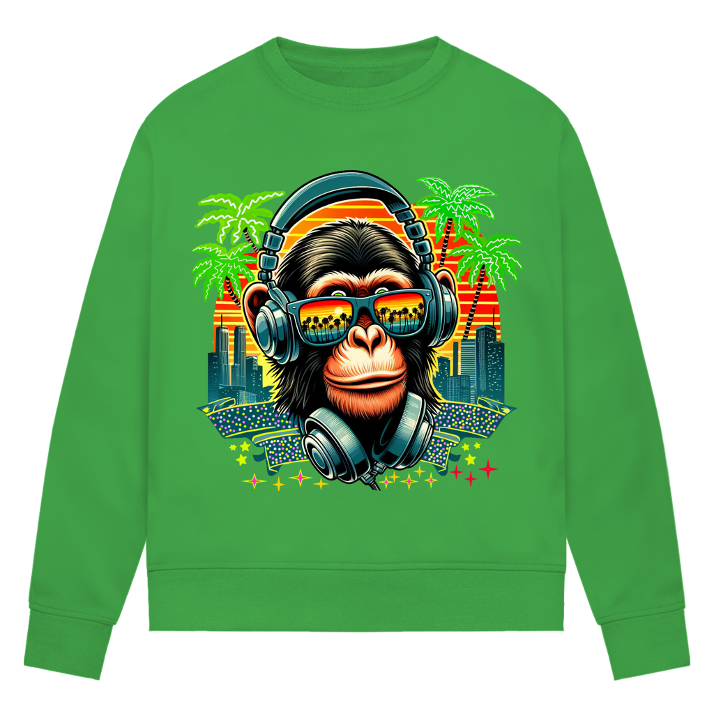 Damen Premium Bio Sweatshirt Monkey with Headset