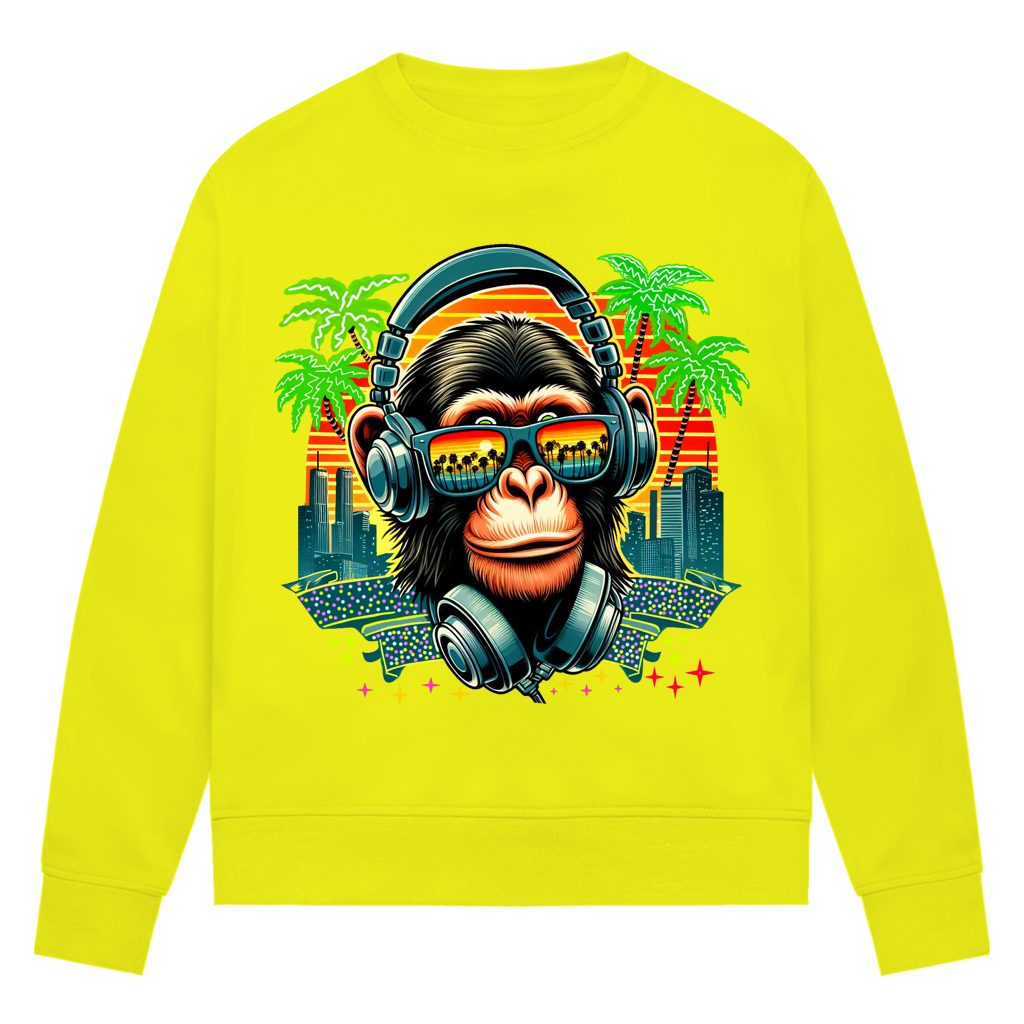 Damen Premium Bio Sweatshirt Monkey with Headset